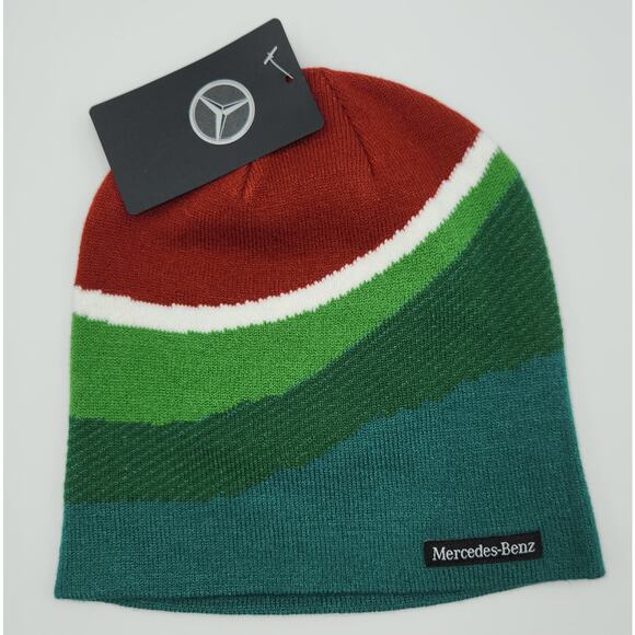 NEW Mercedes-Benz Green Red Adult Beanie Official Merchandise Boulevard